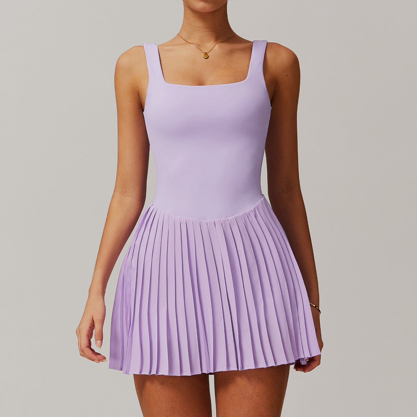 Nude Feel Faux Two Pieces Tennis Dress